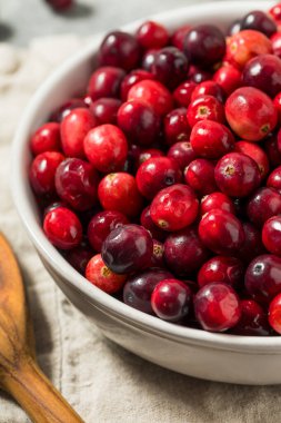 Kullanmaya Hazır Organik Çiğ Kırmızı Kızılcıklar