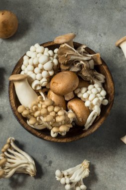 Oyster Cremini ve Trompetli Organik Çiğ Gurme Mantarları