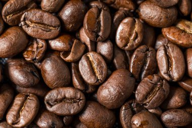 Organik Kahverengi Espresso Kaşık İçinde Kahve Fasulyesi