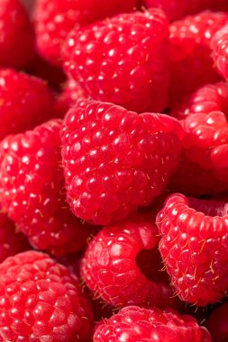 Organik Çiğ Kırmızı Ahududu Yemeye Hazır