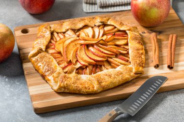 Sweet Autumn Homemade Apple Galette Dessert with Cinnamon Sugar