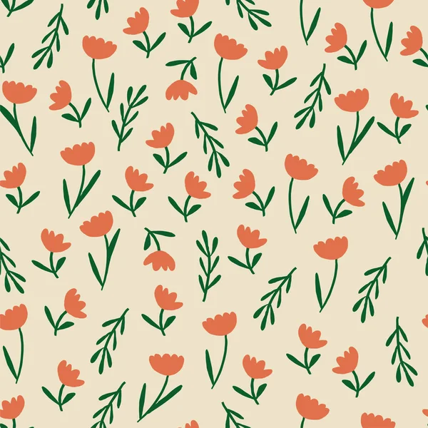 Вектор Візерунка Тюльпанів Квітковий Фон Векторні Ілюстрації — стоковий вектор