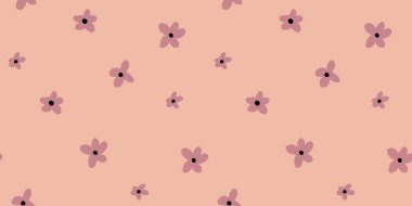 Bej arka planda bahar çiçekleri deseni. Vektör illüstrasyonu