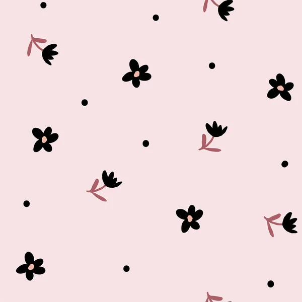 ピンクの背景に春の花模様 ベクターイラスト — ストックベクタ