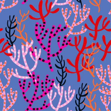 Güzel El Mercanları kusursuz desen, sualtı arka planı, tekstil, afiş, duvar kağıtları, ambalaj - vektör tasarımı için harika. Vektör illüstrasyonu