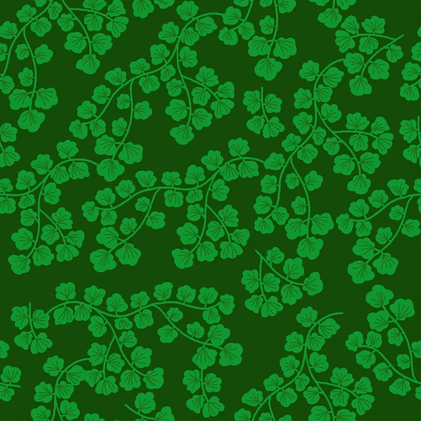 Бесшовный Абстрактный Зеленый Узор Листьями Векторным Цветочным Фоном Векторная Иллюстрация — стоковый вектор