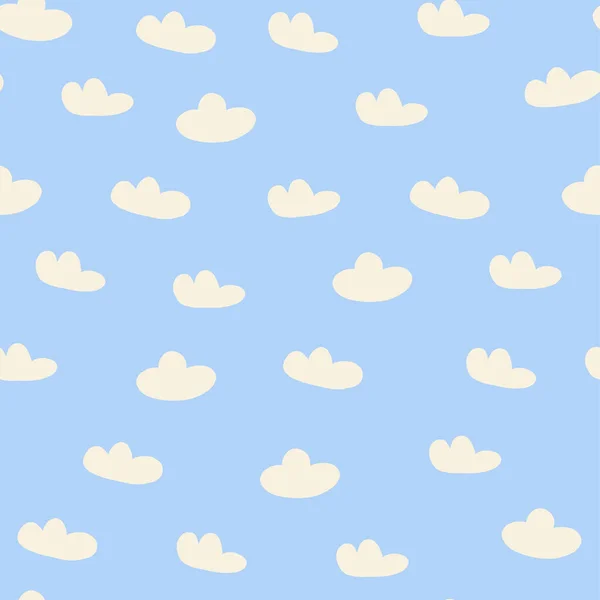Modello Carino Con Nuvole Azzurro Modello Vivaio Bambini Con Nuvole — Vettoriale Stock