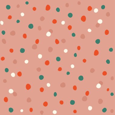 Pembe arka planda parti konfeti deseni. Vektör illüstrasyonu