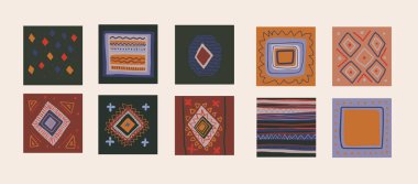 Geleneksel yama döşeme seti. - Evet. Vektör illüstrasyonu