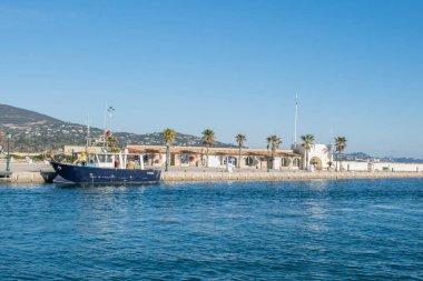 Port Grimaud sea gate and boat