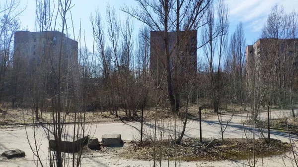 チェルノブイリ排他区プリピャート町 チェルノブイリ原発事故は1986年4月26日に起きた — ストック写真