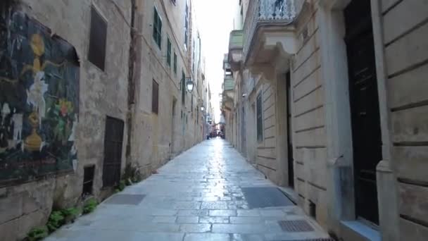 Séta Szoroson Keresztül Málta Vizuális Utazás Valletta Örökségébe — Stock videók
