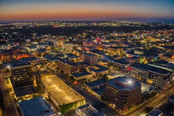 Bakersfield Şehir Merkezinin Hava Görüntüsü California Skyline — Stok fotoğraf
