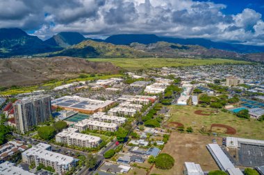 Kailua, Hawaii 'nin Honolulu banliyösünün hava görüntüsü.