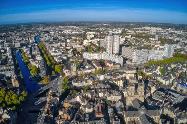 stock image Aerial View of the French City of Rennes, Brittany