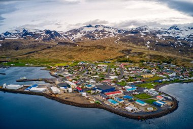İzlanda 'nın İçindeki Fluir' in Havadan Görünümü.