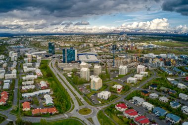 İzlanda 'nın İçindeki Fluir' in Havadan Görünümü.