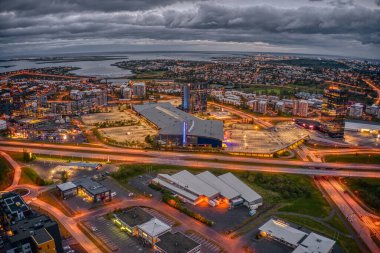 İzlanda 'nın İçindeki Fluir' in Havadan Görünümü.