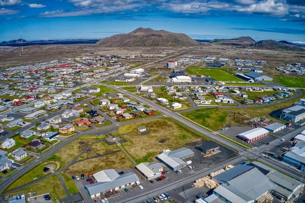 Aerial View Grindavik Iceland Blue Lagoon — Stock Photo, Image