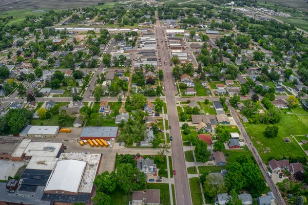 stock image Aerial View of the Distant Sioux Falls Suburb of Lennox, South Dakota