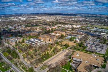 Lincoln, Nebraska 'daki büyük bir devlet üniversitesinin hava görüntüsü