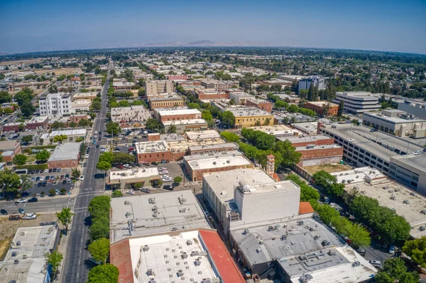 Lkbaharda Visalia California Şehir Merkezinin Hava Görüntüsü — Stok fotoğraf