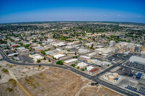 Luftaufnahme Der Innenstadt Von Tulare Kalifornien Frühling — Stockfoto