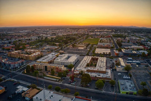 Luchtfoto Van Lancaster Californië Bij Zonsopgang — Stockfoto