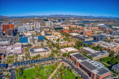 Aerial View of a large Public University in the Phoenix Suburb of Tempe, Arizona clipart