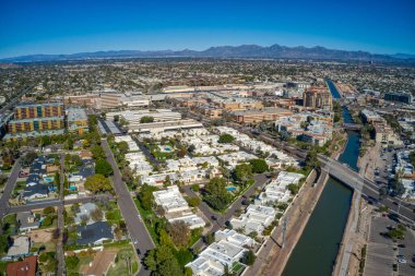 Aerial View of the Phoenix Suburb of Scottdale, Arizona clipart