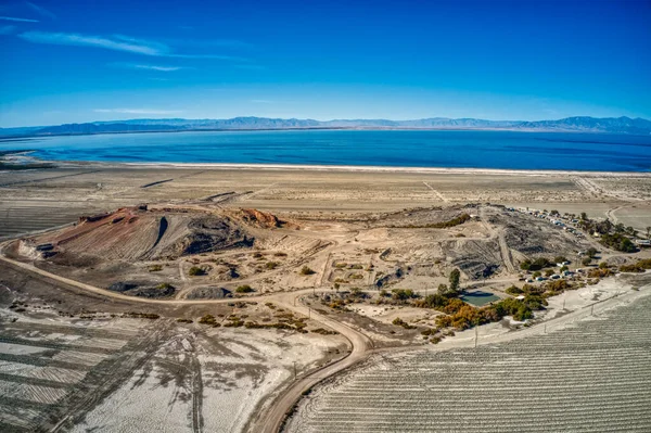 stock image Aerial View of the Salton Sea Mud Pots in California