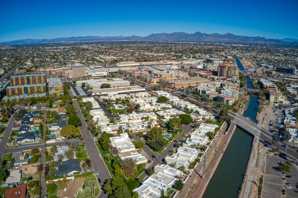 Aerial View of the Phoenix Suburb of Scottdale, Arizona
