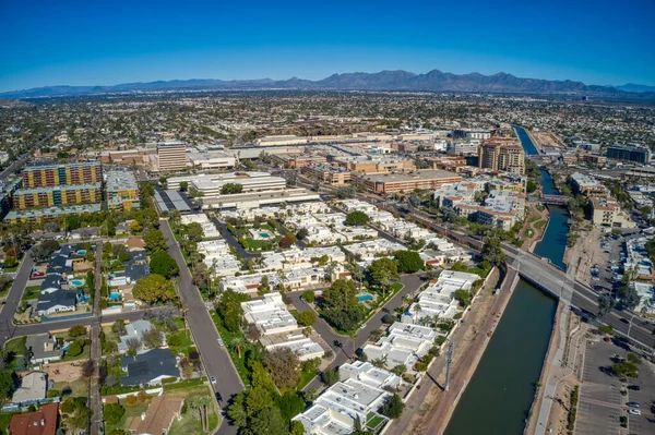 Letecký Pohled Předměstí Phoenixu Scottdale Arizoně Stock Obrázky