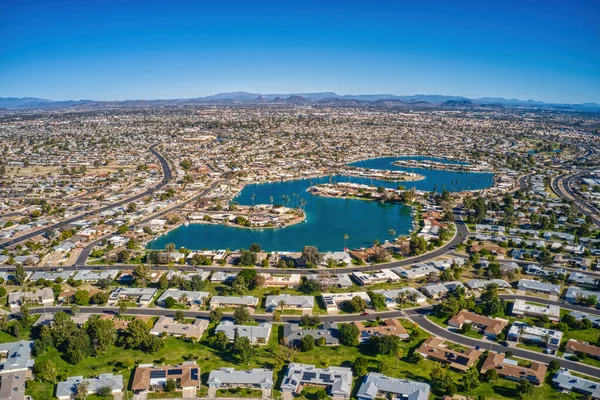 Aerial View Phoenix Suburb Retirement Community Sun City Arizona Royalty Free Stock Fotografie