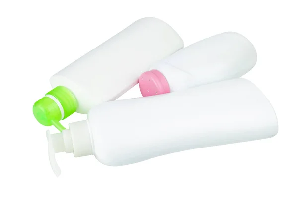Plastikflaschenmüll Plastikmüll Isoliert Auf Weiß — Stockfoto