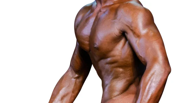 Bodybuilder Hommes Muscle Musculation Homme Isolé Sur Blanc — Photo