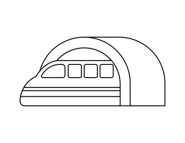 Boyama kitabı şablonu için metro treni taslağı, çocuk çalışma çizelgesi yazdırılabilir metro illüstrasyonu
