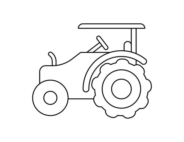 tractor outline for coloring book template, tractor illustration for kid worksheet printable