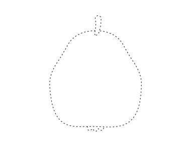 Boyama kitabı şablonu için kesik guava ana hatları, çocuklar için guava resimleme çalışma tablosu yazdırılabilir