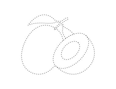 Boyama kitabı şablonu için kesik jamun meyve ana hatları, çocuklar için jamun meyvesi resimleme çalışma tablosu yazdırılabilir