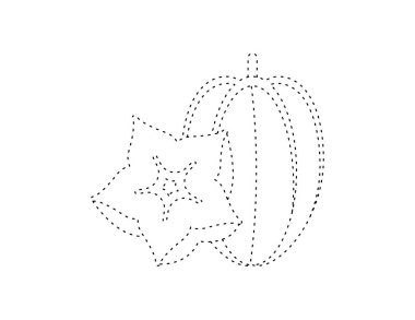 Boyama kitabı şablonu için çizgi yıldız elması, çocuklar için yıldız elması resimleme çalışma tablosu yazdırılabilir