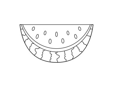 Boyama kitabı şablonu için karpuz ana hatları, çocuklar için karpuz çizelgesi yazdırılabilir