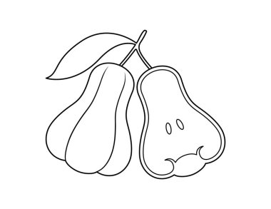 Boyama kitabı şablonu için gül elması çizimi, çocuklar için gül elması resimleme çalışma tablosu yazdırılabilir