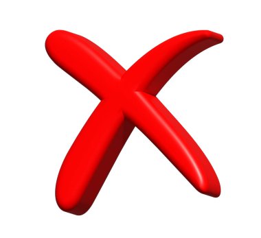 yanlış işaret 3d, kırmızı simge, yanlış, mesaj sosyal medya için çapraz