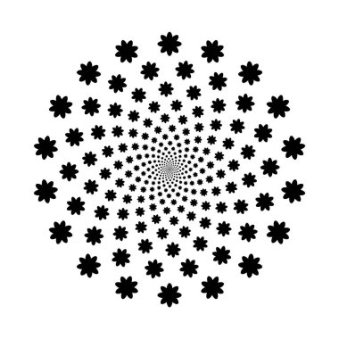 Çiçek yarım ton radyal, daire şeklinde grafik patlama, havai fişek patlaması gradyan yarım ton, geometrik spiral arkaplan