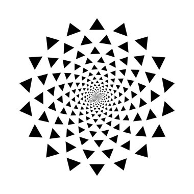 Yarım tonlu üçgen radyal, daire şeklinde grafik patlaması, havai fişek patlaması gradyan yarım ton, geometrik spiral arkaplan