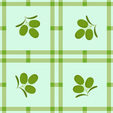 Kalıp kumaşı için zeytin meyvesi dikişsiz, kare arkaplanda basit zeytin meyvesi şirin tekrar, resimli meyve desenli duvar kağıdı
