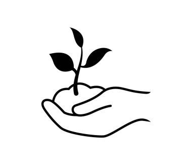 bitki el ikonu, ağaç büyümesi bitki konsepti