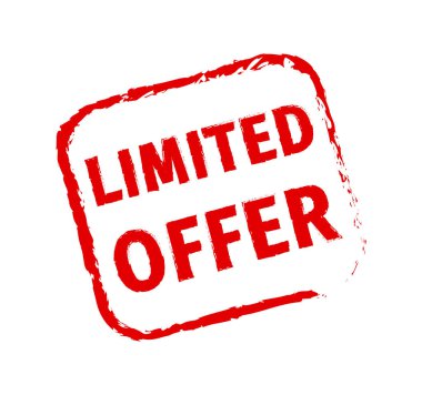 sınırlı teklif grunge simge damgası, kırmızı sınırlı teklif lastik rozet baskısı damgası