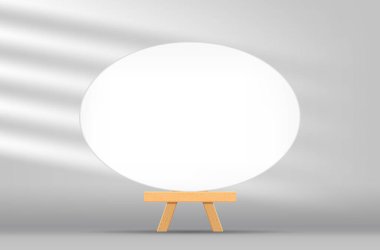 Sanatsal resim sehpası, resim tuvali ve ahşap standı olan bir çerçeve.